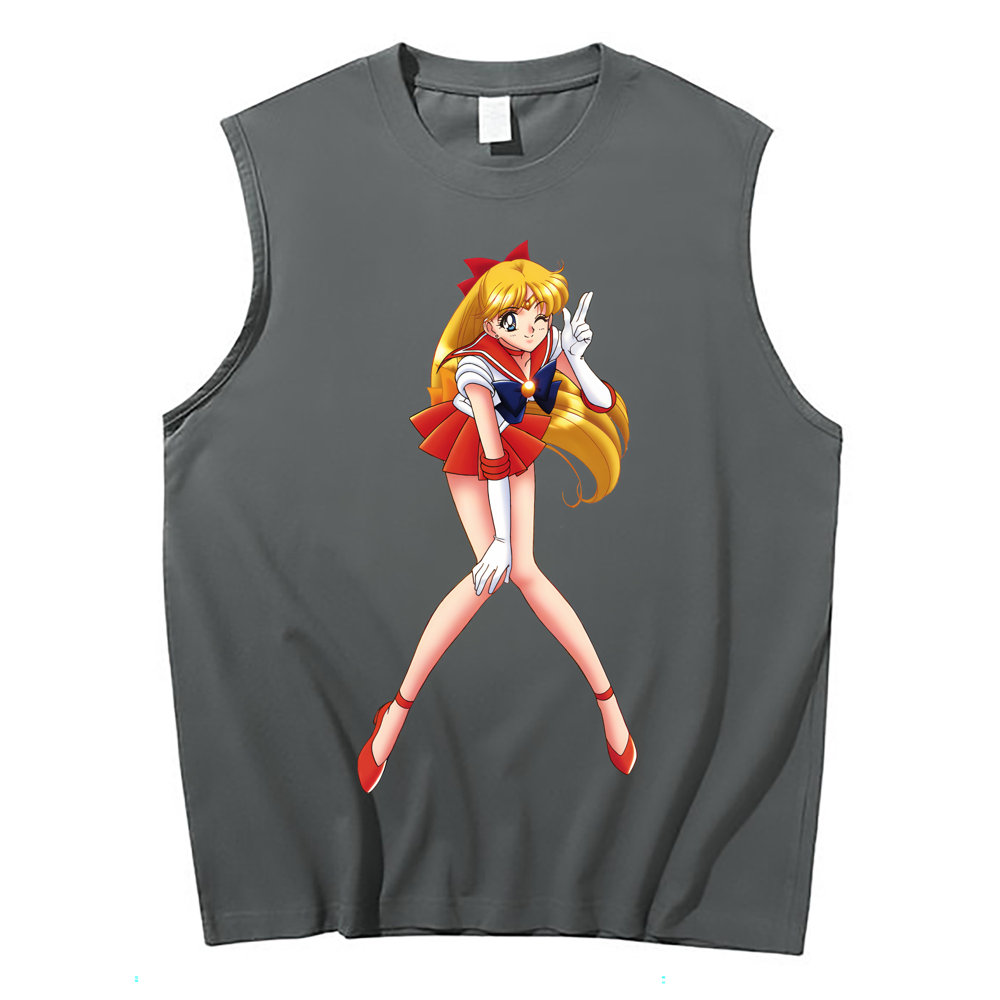 （画像用） 美少女戦士セーラームーン 愛野 美奈子 あいの みなこ Sailor Moon Aino Minako コットン100％タンクトップ（フロントプリント）